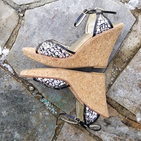 Steve Madden Lynbrook Cork Platform Wedge Sandals - Picture 6 of 12